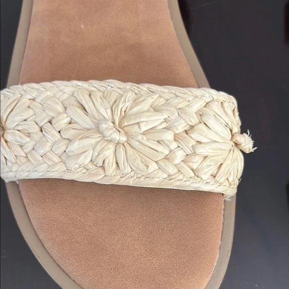 Steve Madden Cream and Brown Flat Sandals with Ankle Strap - Picture 3 of 10